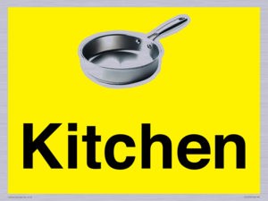 Kitchen Dementia Friendly signs yellow
